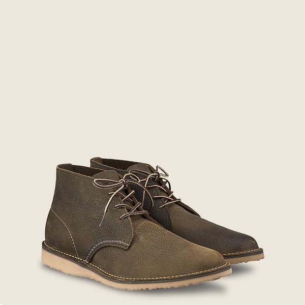 Red Wing Heritage Ayakkabı Erkek - Weekender - Chukka Roughneck Deri - Zeytin Yeşili - 07AVUIRTJ